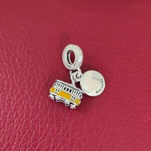 Pandora Lisbon Tram Engravable Double Pendant Charm S925 Silver with box